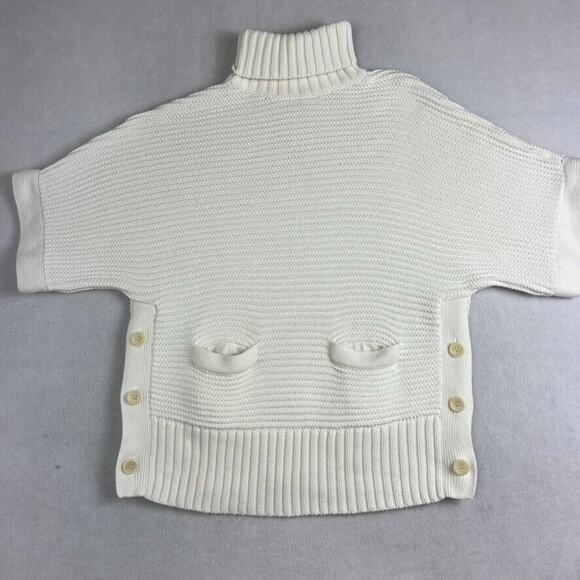 J. Crew Poncho Sweater Womens Small Turtleneck Merino Wool Blend Style#AR947 - Picture 2 of 11